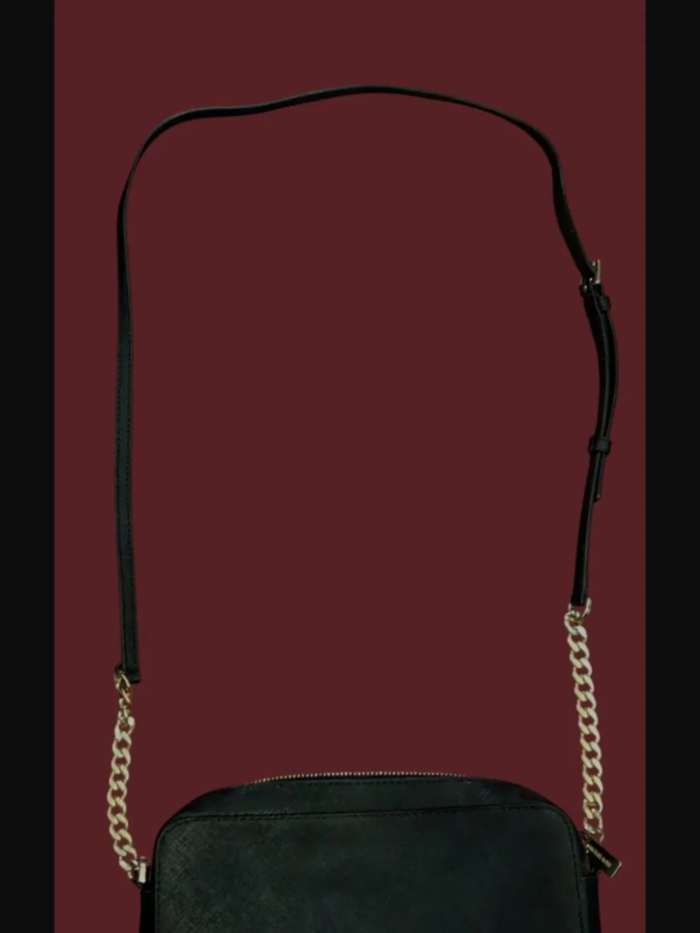 Michael Kors Black Jet Set Saffiano Leather Crossbody Purse Size 9